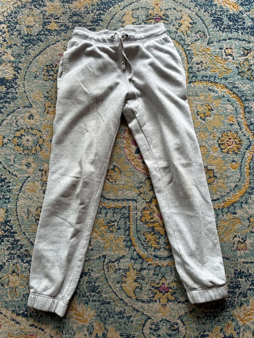 Light Gray Drawstring Waist Joggers